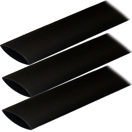Ancor Adhesive Lined Heat Shrink Tube, 3:1 I.D. Shrink Ratio, 1 in I.D. Before Shrinking, Black, 12 in 307124